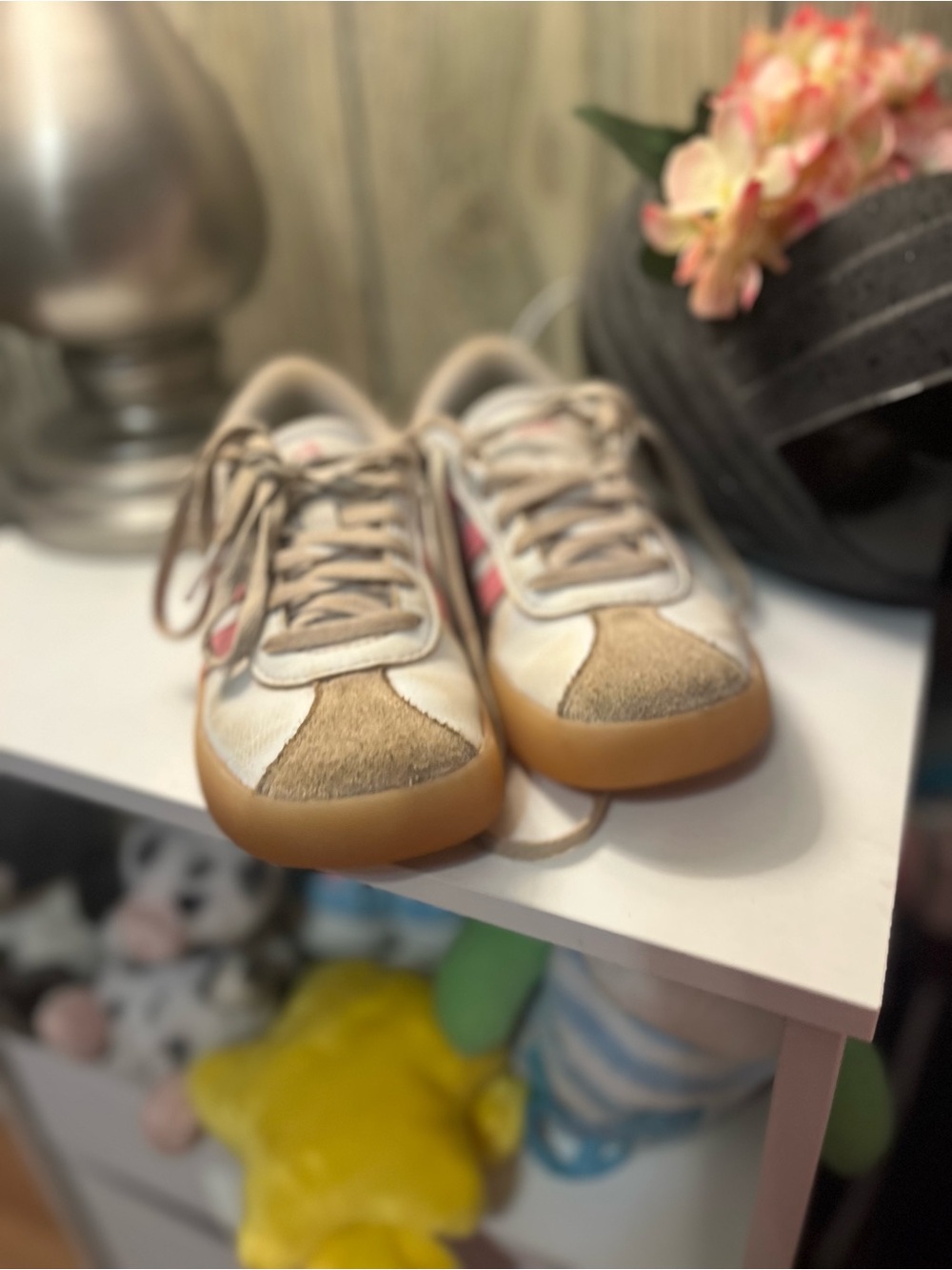 adidas Kids Beige and Pink Casual Sneakers